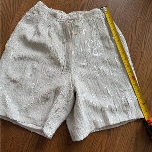 Vintage White Sequin Shorts